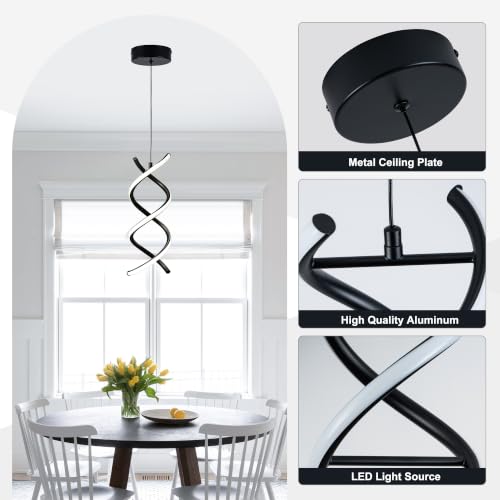Spiral Led Pendant Light Fixture