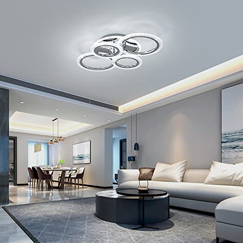 Modern LED Flush Mount Ceiling Light with Remote