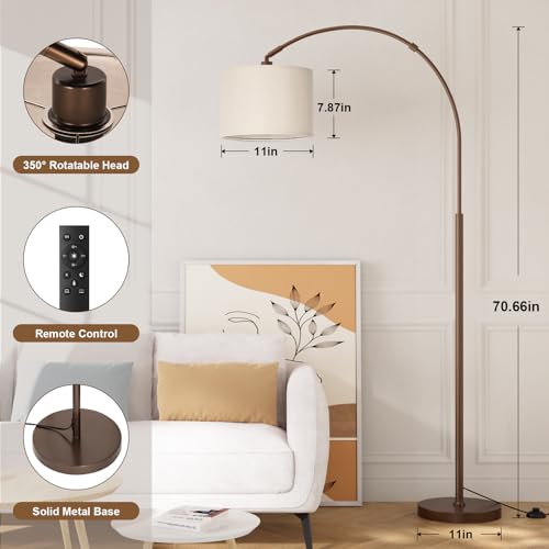 Dimmable Arc Floor Lamp with Remote