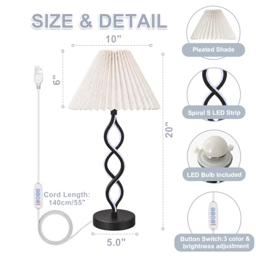 Black Modern LED Table Lamp (Black)