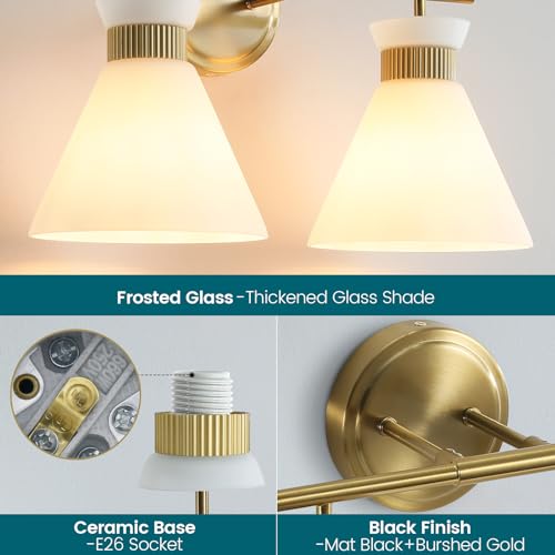 Gold Bathroom Light Fixtures (2 Count)