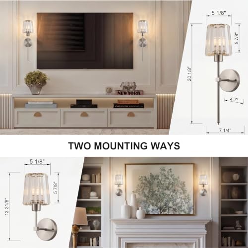 Hardwired Crystal Wall Sconces Set of 2 (2 Count)
