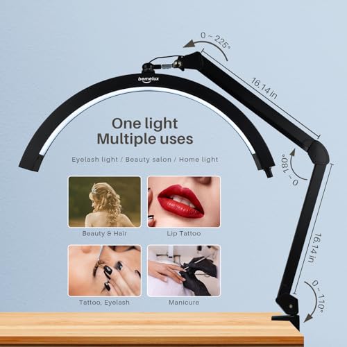 LED Half Moon Light with Desk Clamp