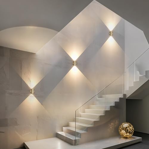 Indoor Wall Sconce Bright Up Down Movie Theater Wall Lights Gold