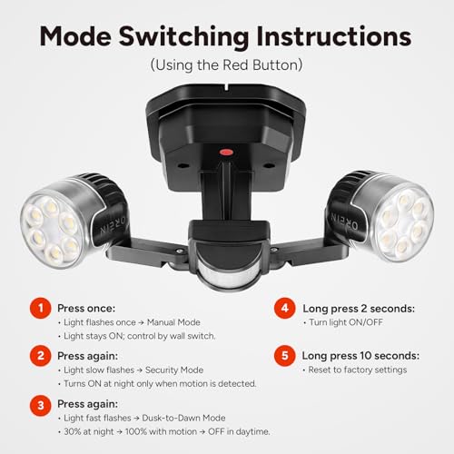 Motion Sensor Outdoor Security Lights (2 Count)