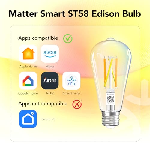 Matter Smart Edison Bulb (4 Count)