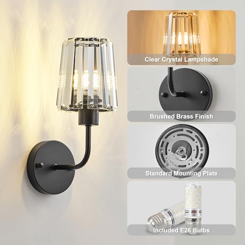 Hardwired Crystal Wall Sconces Set of 2 (2 Count)