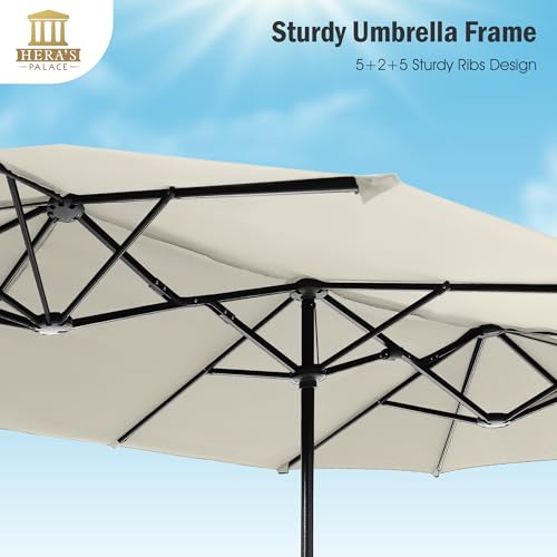 13 Ft Double Sided Twin Patio Umbrella