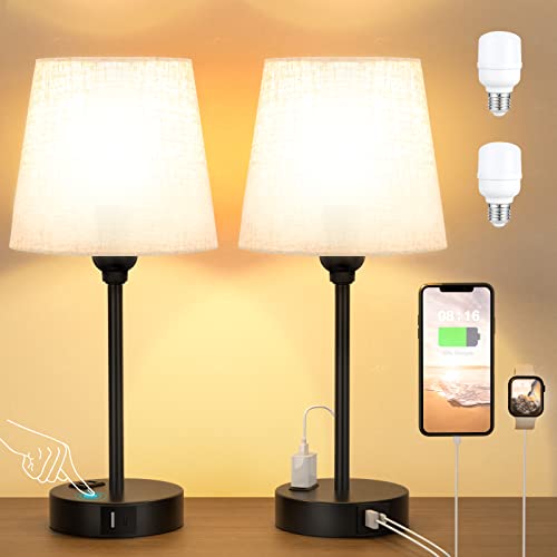 Bedside Table Lamps Set 2 for Bedroom (2 Count)