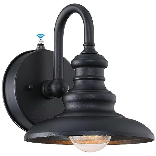 Dusk Dawn Sensor Outdoor Wall Sconce Black Exterior Gooseneck Barn Light