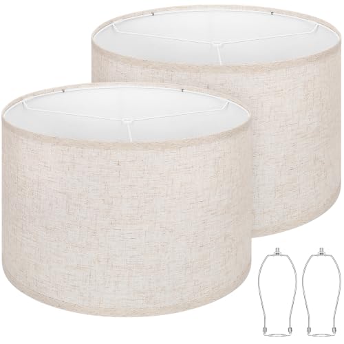 Beige Large Drum Lamp Shades Set of 2 (2 Count)
