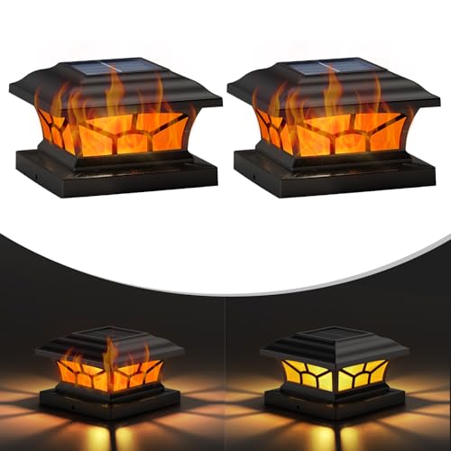 2 Pack Solar Post Cap Lights Outdoor