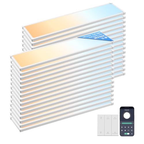 30PCS 1x4 LED Flat Panel Light Surface Mount with Wireless Switch (30 Count)