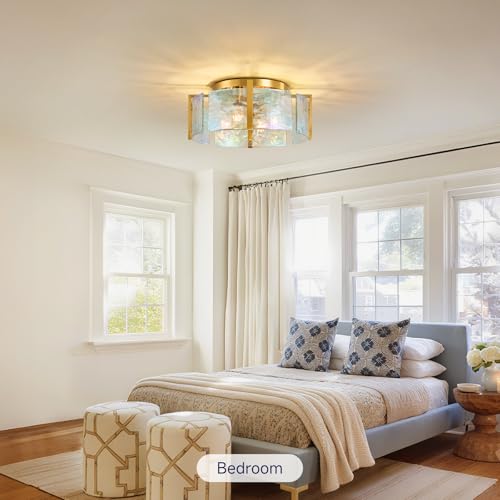 Brushed Gold Semi Flush Mount Ceiling Light