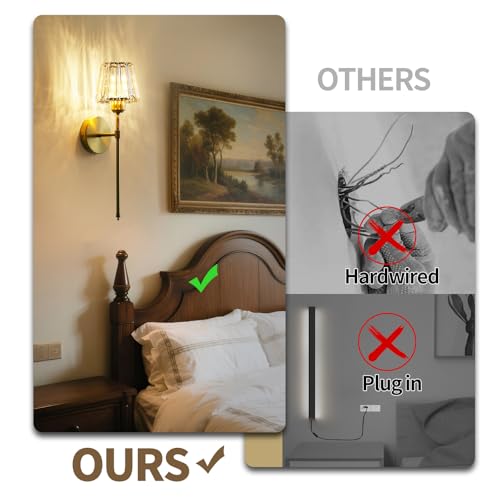 Battery Operated Crystal Wall Sconce Set of 2 (2 Count)