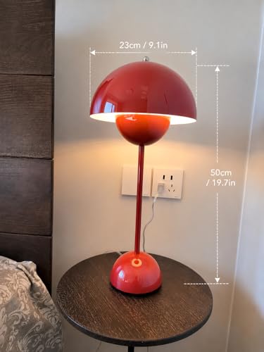 19inch Modern Flower Bud Lamp Corded Night Lamp Nordic Minimalist Mushroom Lamp Nightstand Bedside Lamp for Bedroom Living Room