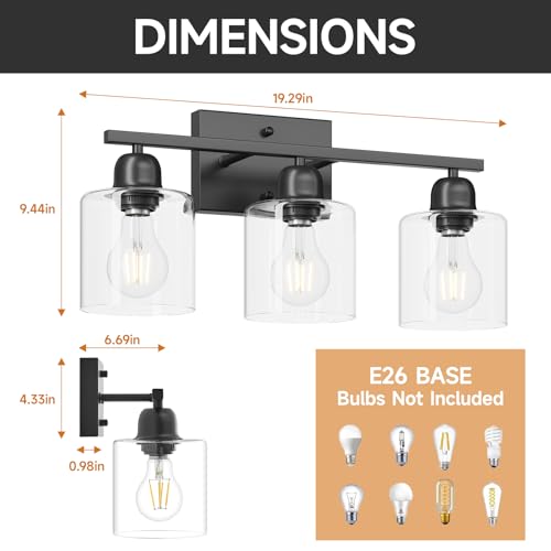 Modern 3 Light Bathroom Light Fixtures