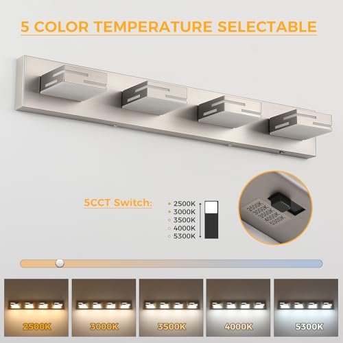 4 Light 5CCT Modern Bathroom Vanity Light Fixtures