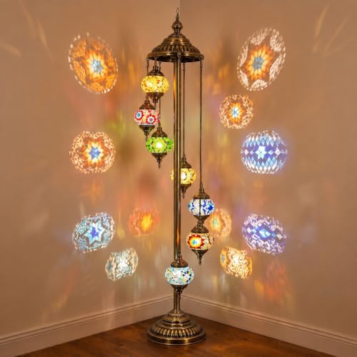 Turkish Lamp Moroccan Floor Lamp Handmade Globe Living Floor Lighting Bohemia Standing Lighting for Decorative Home Designs