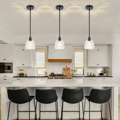 Modern Black Pendant Lights Kitchen Island 1 Pack Hanging Light 5.9"
