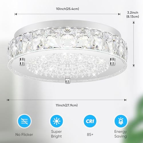 Crystal Chandeliers Flush Mount LED Ceiling Light Fixture