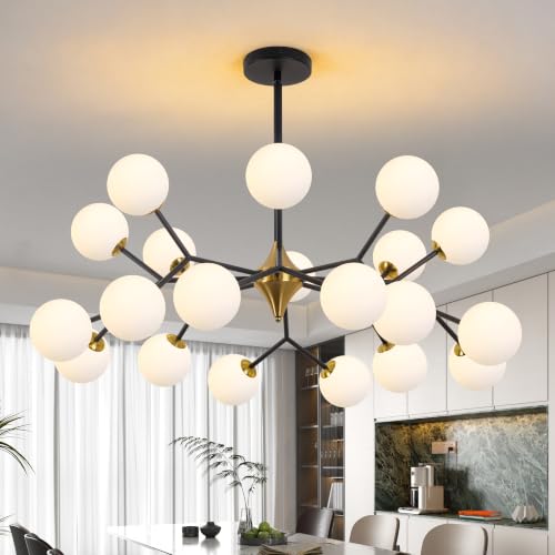 42" Black and Gold Sputnik Chandelier 20
