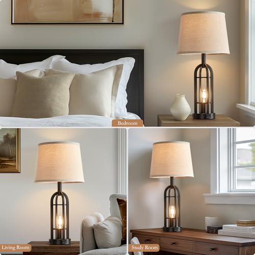 Black Table Lamps for Living Room Set of 2 (2 Count)