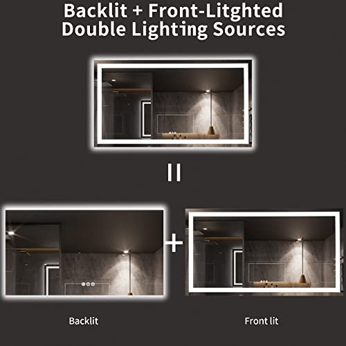 72X40 LED Bathroom Mirror with Lights