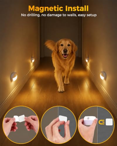 6 Pack Rechargeable Motion Sensor Stair Lights Indoor Magnetic Night Light (6 Count)