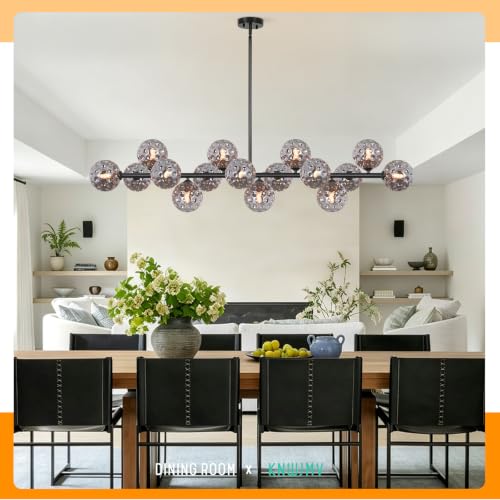 Sputnik Linear Chandeliers Modern Dining Room Light Fixture 54'' 16 Light