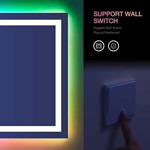 24"X30" RGB LED Bathroom Mirror with Lights