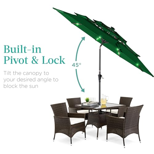 10ft 3 Tier Solar Patio Umbrella