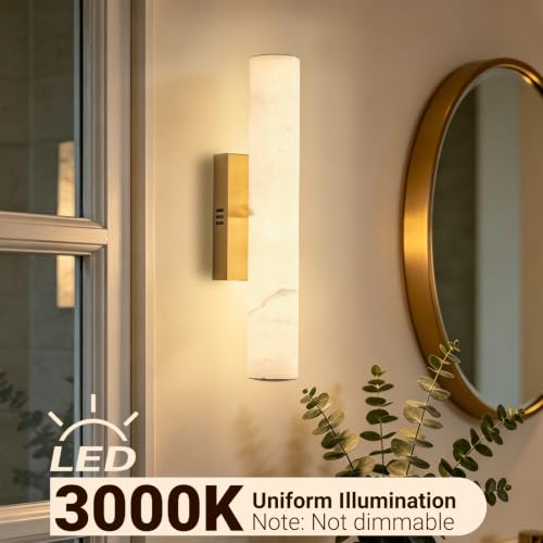 20in Natural Alabaster Wall Sconces