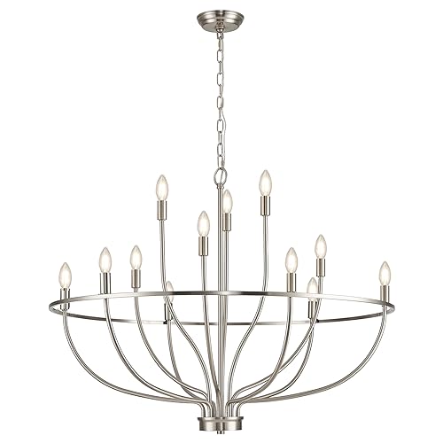 12 Light Brushed Nickel Chandelier