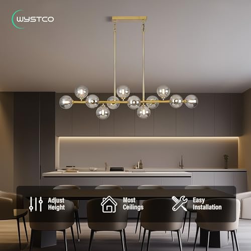 50" Large Glass Globe Sputnik Chandelier