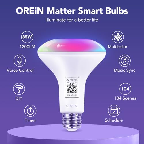 Matter Smart Light Bulbs BR30 (4 Count)