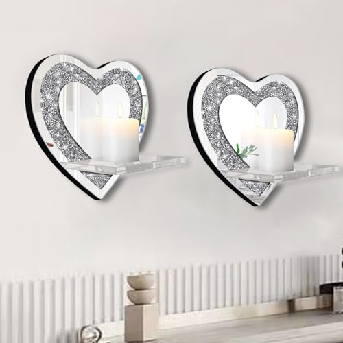 Set of 2 Crystal Crush Diamond Candle Sconces (2 Count)