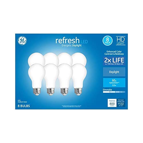 Refresh 60 Watt EQ A19 Daylight Dimmable LED Light Bulb (8 Count)