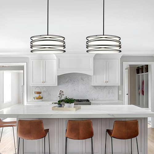 15.7'' Black Drum Chandelier for Dining Room 3