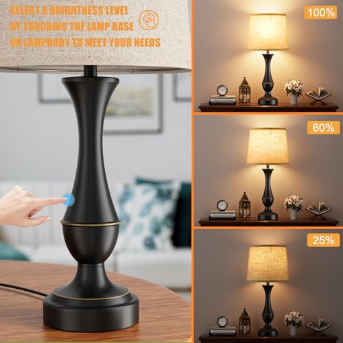 Touch Lamps for Nightstand (2 Count)