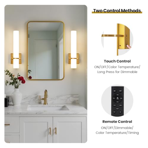 Battery Operated Gold Wall Sconces (2 Count)
