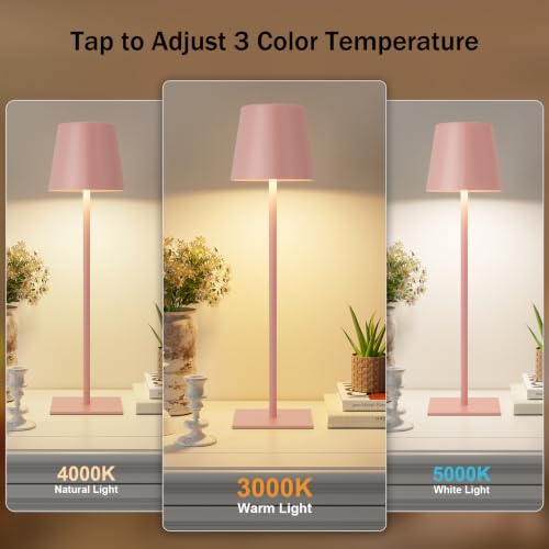Pink Cordless Rechargeable Table Lamp (2 Count)