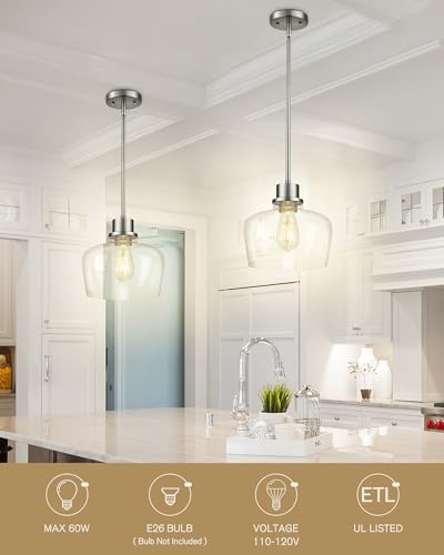 10 Inch Brushed Nickel Pendant Light