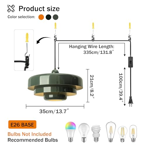 Plug in Green Pendant Light Fixtures