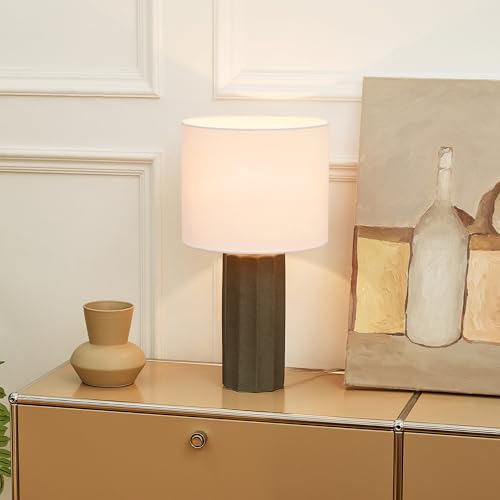 61000061 20" Ribbed Ceramic Table Lamp