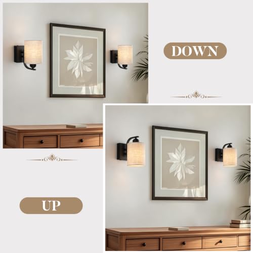 8 Inch Battery Operated Wall Sconces Set of 2 (2 Count)
