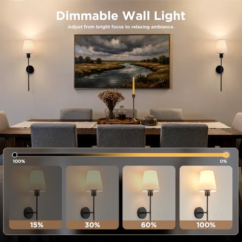 Battery Operated Wall Sconces Set of 2 (2 Count)