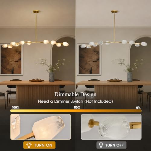 Modern Gold Linear Long Chandelier