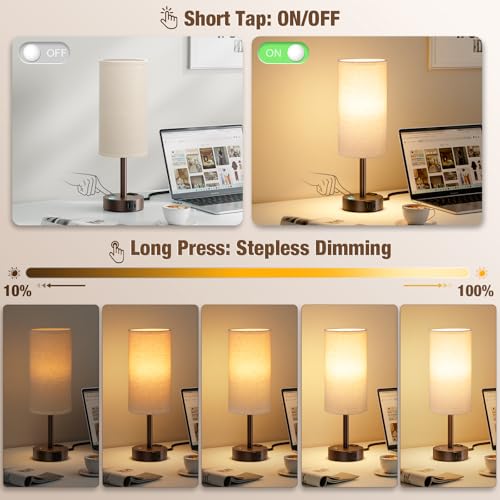 Brown Touch Bedside Lamp for Bedroom