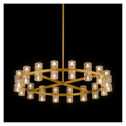36 Inch Gold Crystal Wagon Wheel Chandelier